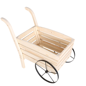 Chariot de fleurs en bois pour adultes, chariot de jardin amovible d'intérieur et d'extérieur décoratif - Product Image 1
