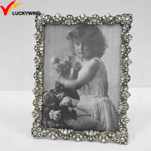 Luckywind Jewelled Small Vintage Metal <strong>Picture</strong> Photo <strong>Frames</strong> for <strong>Wedding</strong> - Product Image 5