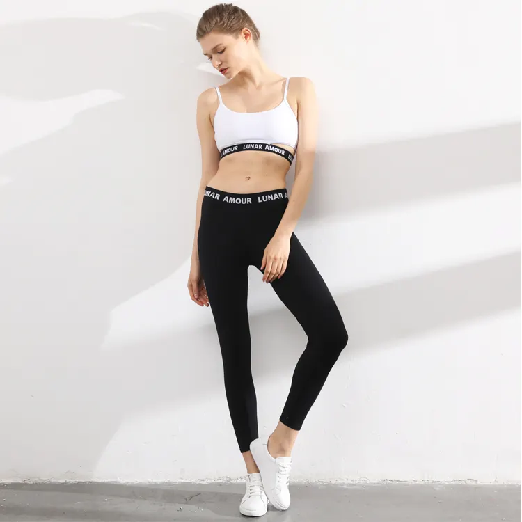 Tenue de sport élastique noir, 2 pièces, costume de Yoga, Logo personnalisé, Fitness, pour femmes