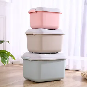 11L Xách Tay Cắm Trại Lưu Trữ Với Bánh Xe Stackable Bỏ Quần Áo Lưu Trữ Bin Văn Phòng Nhựa Lưu Trữ Hộp