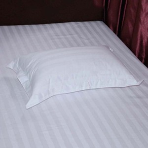 Hot Sell Factory Custom Made 300T Hotel 100% Cotton Pillow Cases Stripe,3cm Stripe Pillow case Satin White - Product Image 5