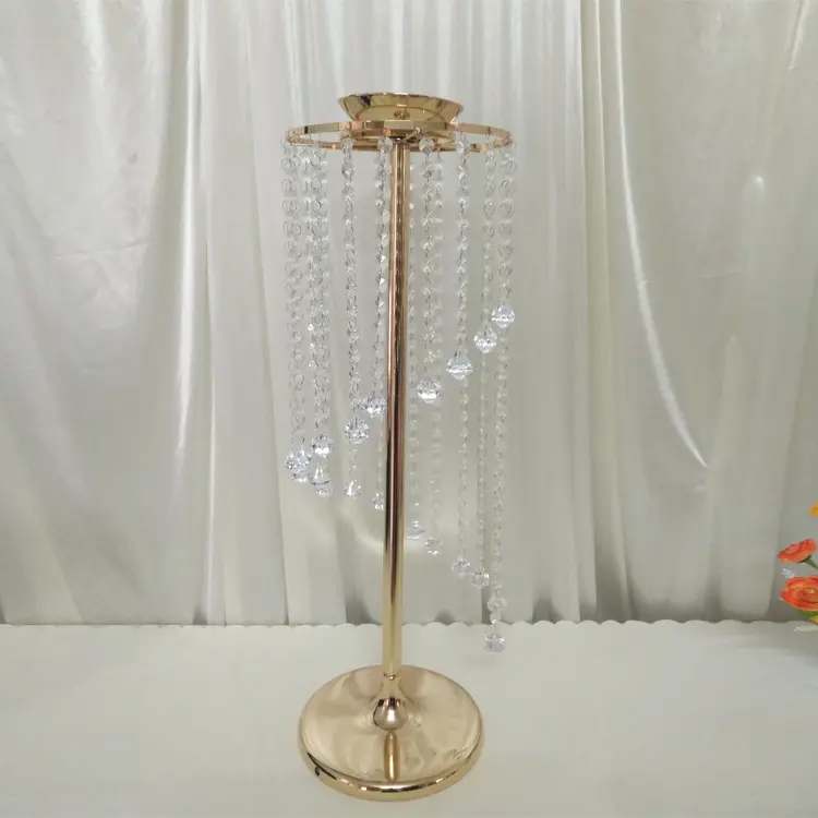 قطعة مركزية لتزيين الطاولة من الكريستال مرتفعة الطلب لتزيين حفلات الزفاف