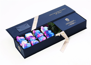Fábrica de logotipo personalizado cuadrado negro de cartón plegable de lujo flor <span class=keywords><strong>caja</strong></span> de regalo de <span class=keywords><strong>caja</strong></span> de embalaje de <span class=keywords><strong>caja</strong></span> de papel con cinta - Product Image 3