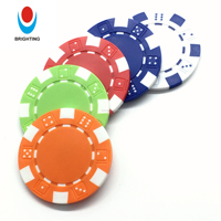 Jeu de jetons de poker en céramique ABS de 11,5 g et 40 mm, en stock, avec étui en plastique, jeu de hasard, impression personnalisée, jetons de poker vierges Casino Royal