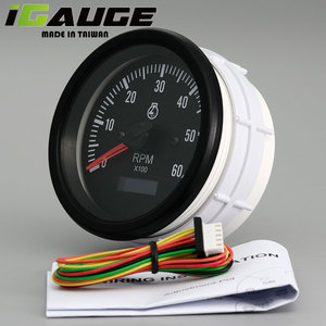 Tacómetro Eléctrico con Panel Negro, Medidor de Horas para Barcos, Yates y Embarcaciones, con Conexión ISO - Product Image 5