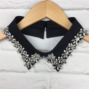 Wilde Kleine Nep Kraag Nieuwe Afneembare Blouse Half Shirts Elegante Mode Vrouwen Nep Kraag Met Strass - Product Image 1