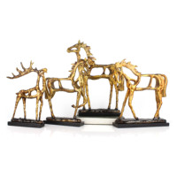 Abstrait Creux Figurines de Cheval Sculpture Animalière En Résine Décor À La Maison