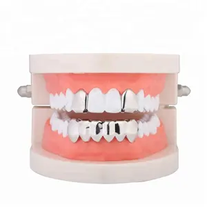 Europe And America Hip Hop Grills Teeth Gold Silver Color Grillz Halloween Costume Dentures For Men Rapper Body Jewelry