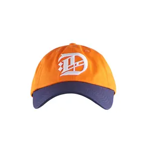 Hoge Kwaliteit Trendy Populaire Hip Hop Pet De Baseball Jeugd Oranje Plain Katoen Strapback 6 Panel Baseball Caps Hoeden