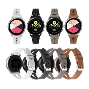 Tschick 삼성 갤럭시 시계 액티브 밴드/갤럭시 시계 42mm 밴드 가죽, 20mm 교체 스트랩 밴드 Ticwatch 2 Smartwatch