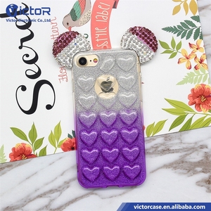 2017 productos más populares calado estilo amor epoxi colorido TPU caja del teléfono celular con pegatina para iPhone 7 - Product Image 3