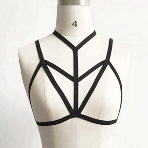 Harnais Cage de Soutien-Gorge à Bretelles Bustier Court Ceinture de Corps Mode Gothique pour Femmes Sexy Ladies Dos Nu Élastique Cage Sexy Noir 2022 - Product Image 2