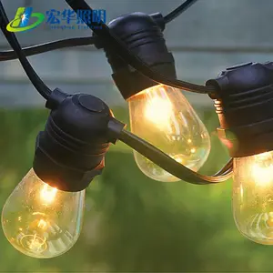 Lampu Globe Kaca S14 G45 E26 E27 String Dapat Dihubungkan Lampu Luar Ruangan Festoon