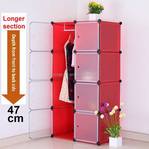 Portable En Plastique BRICOLAGE Armoire avec Portes et Cintres - Product Image 1