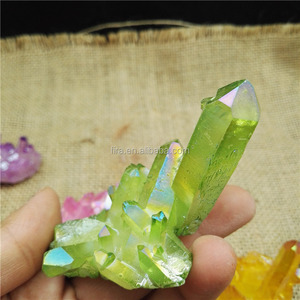 Vente en gros de grappes de cristal <span class=keywords><strong>Aura</strong></span> <span class=keywords><strong>Quartz</strong></span> coloré <span class=keywords><strong>Aqua</strong></span> <span class=keywords><strong>Aura</strong></span> pour la décoration - Product Image 4
