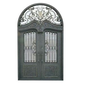 <span class=keywords><strong>Puerta</strong></span> de Hierro Forjado de Lujo para <span class=keywords><strong>la</strong></span> <span class=keywords><strong>Villa</strong></span>, Equipada con Vidrio Templado de Doble Capa y Mosquiteras - Product Image 1
