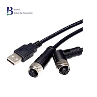 Conector Circular DIN Hembra de 17 Polos M12, Ensamblajes de Cable Serial USB 2.0, Clasificación IP67, Chapado en Oro, Señales de Codificador de Alimentación de 12V