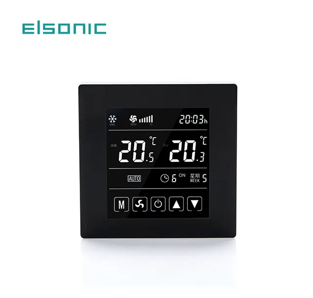 Lcd tela de toque termostato do quarto quente 5 + 1 + 1 knx programável termostato digital