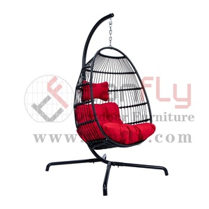 Patio <strong>Swing</strong> Hanging Chair <strong>Single</strong> Seat Outdoor Garden Egg Chair <strong>Swing</strong> with Stand - Product Image 2