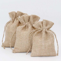 Sac à cordon personnalisé en chanvre, lin et jute naturel avec imprimés animaliers – Pochette promotionnelle en lin et jute