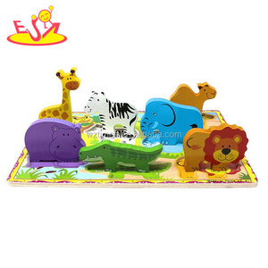 Il gioco cognitivo prescolare economico gioca il piccolo animale di legno di puzzle per il bambino W14D055 - Product Image 3