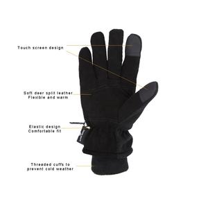 Guantes de trabajo de cuero para hombre y mujer, manoplas térmicas a prueba de frío para invierno - Product Image 3