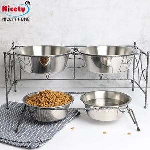 Bol pour chien de haute qualité, pour aliments et eau, support en fer forgé, pour chiens - Product Image 2