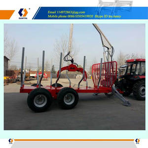 12 T hydraulique remorque forestière avec télescopique grue, log remorque avec grappin - Product Image 1