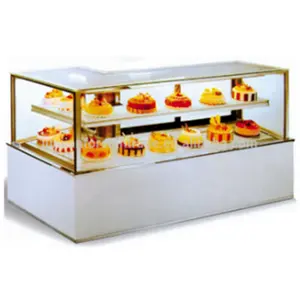 Exibição de bolo comercial de canto ângulo direito, aparelho de visão de pão refrigerado padaria