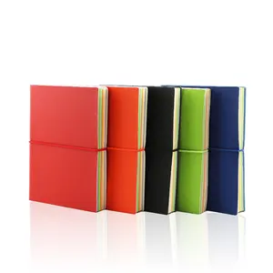 Regali promozionali di carta riciclata notebook personalizzato logo di stampa di puntino di colore della griglia di pagine interne a5 cancelleria notebook personalizzabile