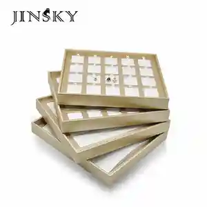 JINSKY 사용자 정의 보석 디스플레이 트레이 반지 보석 목걸이 펜던트 디스플레이 트레이 보석 주최자 트레이 스택