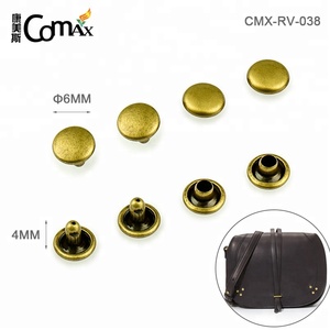 <span class=keywords><strong>Rivet</strong></span> métallique pour sac en cuir, capuchon unique en or, vente en gros, - Product Image 3