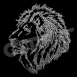 Lion en strass scintillant, motif correcteur de strass, lion