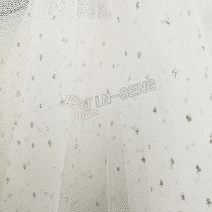 ความสง่างามสีขาวผ้าตาข่ายตาไก่ด้วยแววสำหรับผ้าคลุมหน้าเจ้าสาวจากผู้ผลิตผ้าดีบุกเส็ง - Product Image 6