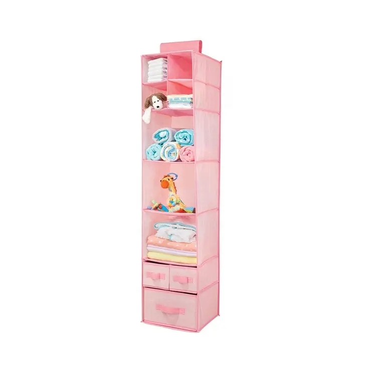 Pink Canvas Closet Organizer Hanging Closets In Bedroom Wardrobe Tidy For Girl