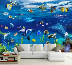 Free Shipping Custom 3D Mural Living Room Hotel Wallpaper Dream Ocean World Bac