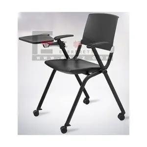 เก้าอี้พลาสติกสำหรับเทรนนิ่งทันสมัยเก้าอี้นักเรียนพร้อมแผ่นรองเขียนใช้เก้าอี้พับมีล้อ