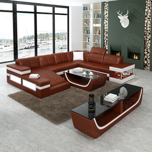 Canapé en cuir véritable en forme de <span class=keywords><strong>U</strong></span> de haute qualité pour salon italien moderne Fabriqué en Chine - Product Image 2