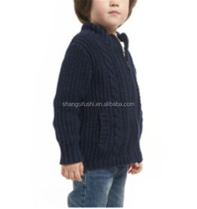 OEM Invierno Retro 5GG Cardigan Zip Mantener Cálidos Niños Suéter De Cachemira - Product Image 3