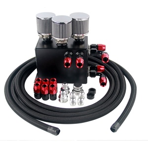 KIT da corsa universale per tanica di raccolta dell'olio/serbatoio di sfiato per <span class=keywords><strong>Honda</strong></span> Acura <span class=keywords><strong>VTEC</strong></span> BLACK PQY-TK86BK - Product Image 3