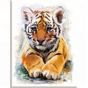 Recentes home wall decor presente crianças animais pintura diamante DIY cristal broca completa pintura diamante tigre