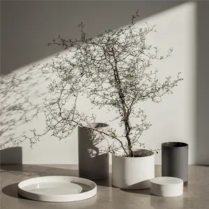Cilindro estilo nórdico para decoração, planejadores de cerâmica/vasos de flores para jardim