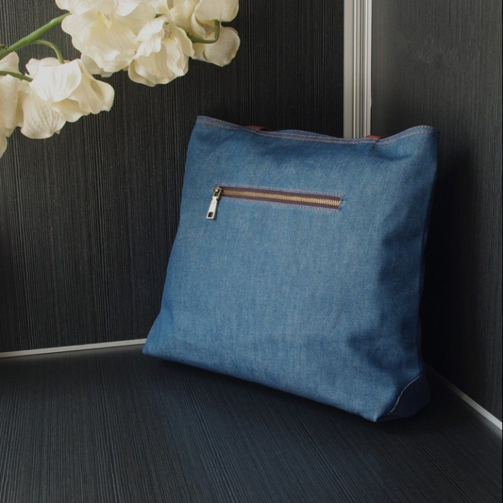 Bolso de mano informal de tela vaquera para chica, bolsa de hombro