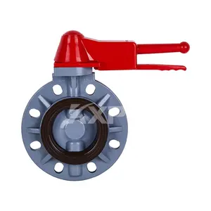 Custom Professional Plastic DN 200 CPVC Manual Butterfly Valve