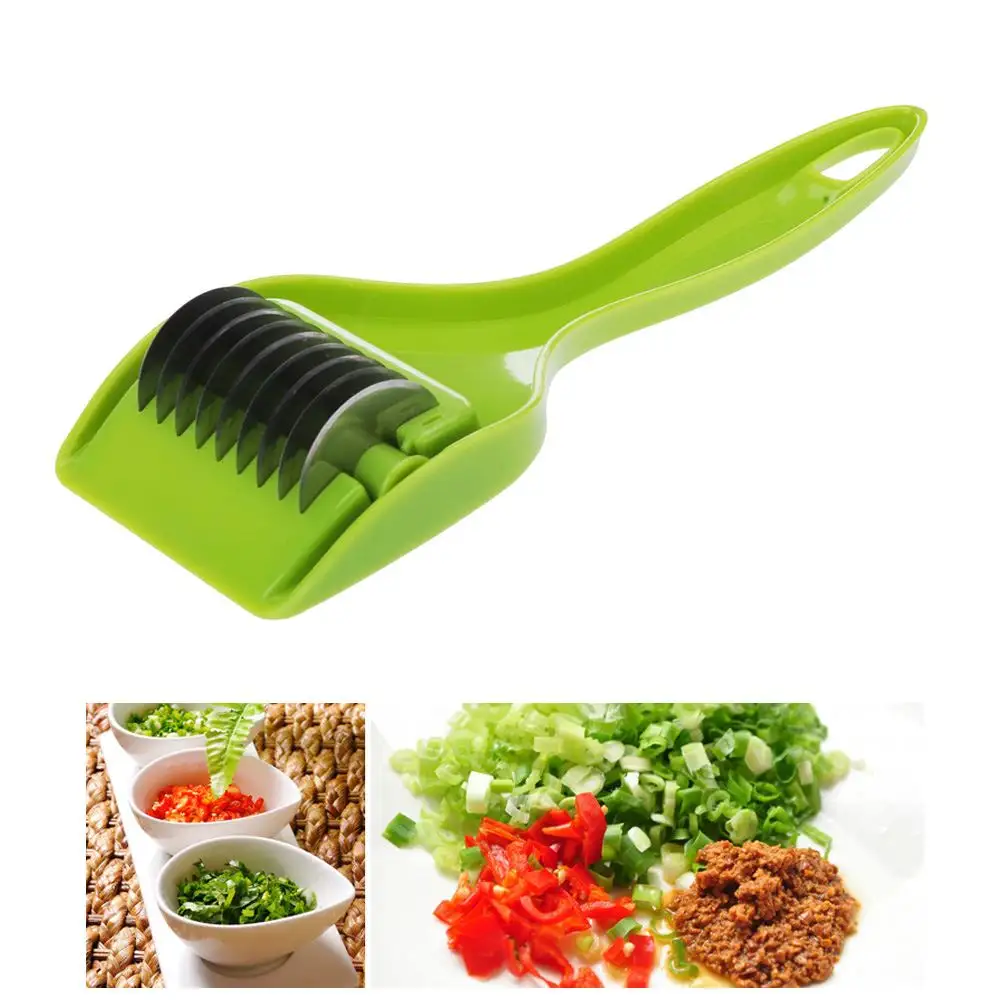 Aço inoxidável acessórios de cozinha Gadgets utensílios de cozinha lâmina verde cebola Chopper alho fatiador