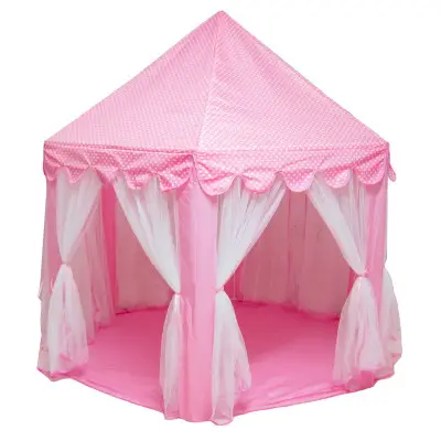 Groothandel Kids Tent Outdoor Pvc Palen Roze Prinses Kasteel Huis Kinderen Spelen Tent