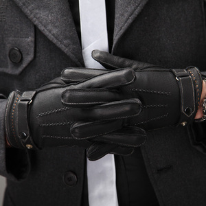 <span class=keywords><strong>Gants</strong></span> d'hiver pour homme en <span class=keywords><strong>cuir</strong></span> véritable doublés de <span class=keywords><strong>laine</strong></span>, compatibles avec les écrans tactiles - Product Image 3