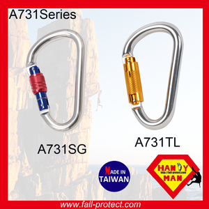 D Shape Twist Lock Quality Rock Climbing Outdoor Durable Best Selling Hook Aluminum Carabiner - Product Image 5