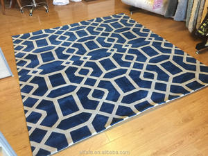 黑白现代设计亚克力手工地毯地毯 - Product Image 2