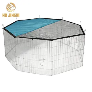 mesh cover kandang Suppliers-8 Panel Lipat Kelinci Outdoor Boks dengan Cover